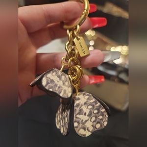 Coach snakeskin essential tea rose bag charm